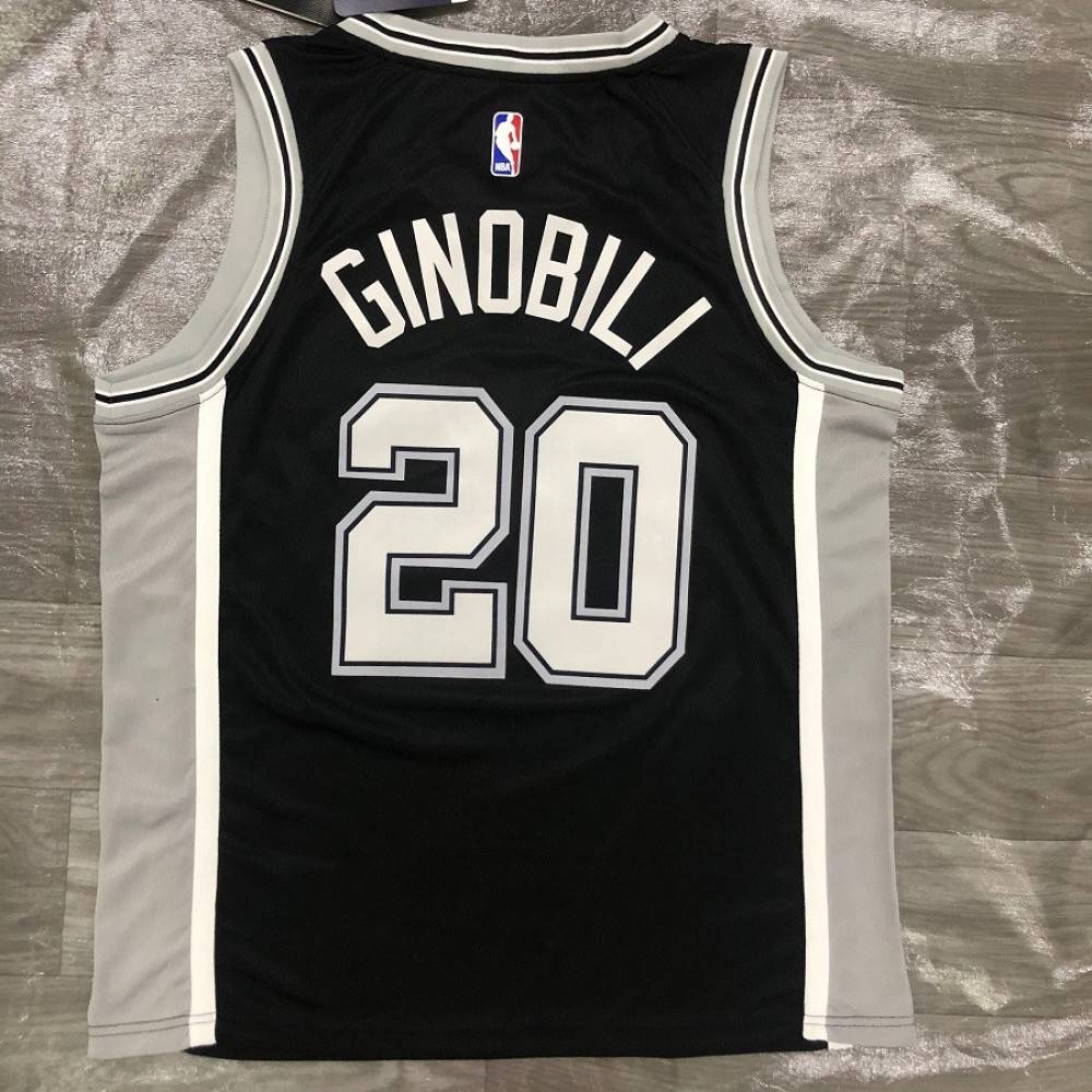Men's San Antonio Spurs Manu Ginobili #20 Black 2020/21 Swingman Jersey - Icon Edition-Pro Kit Vault | Brand New 26/27 Sports Jerseys